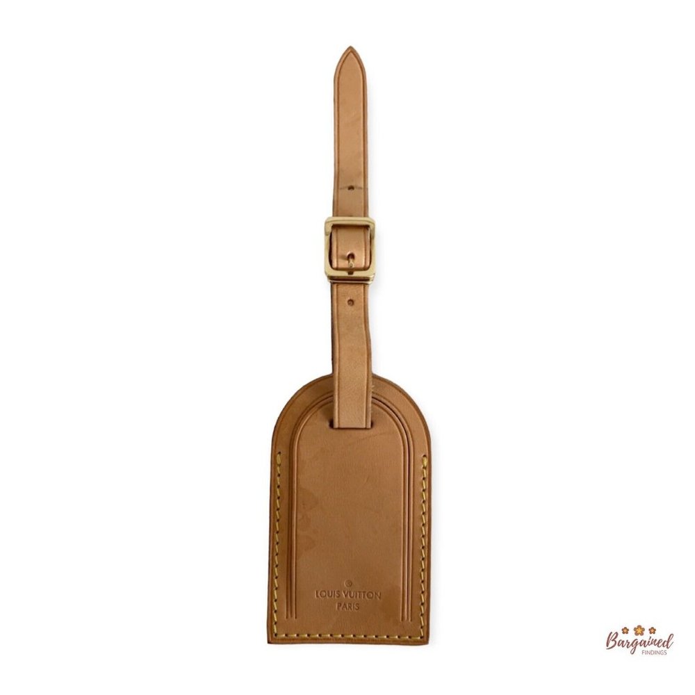 Authentic LOUIS VUITTON Vachetta Leather Luggage Tag